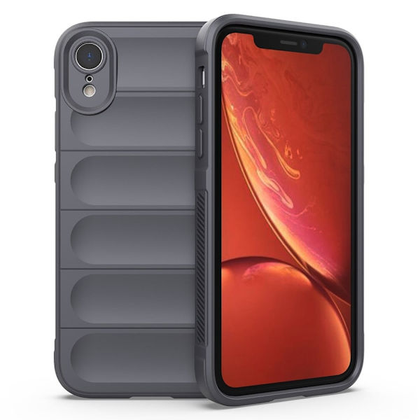 Deksel med mykt grep for iPhone Xr - Mørkegrå Silver grey