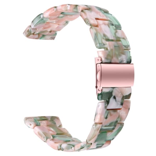 Popglory Replacement Strap Waterproof Resin Sports Watch Band - Lyserød / Grøn Pink