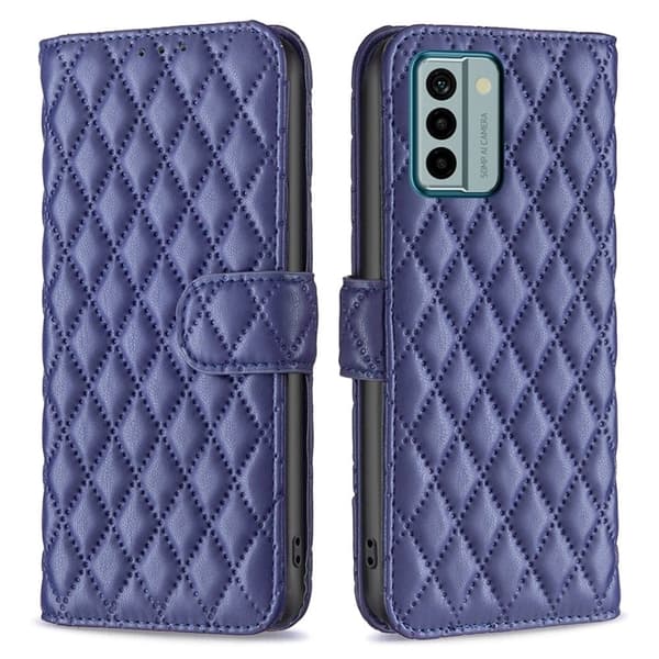 Rhombus mat Nokia G22 flip etui - Blå Blue