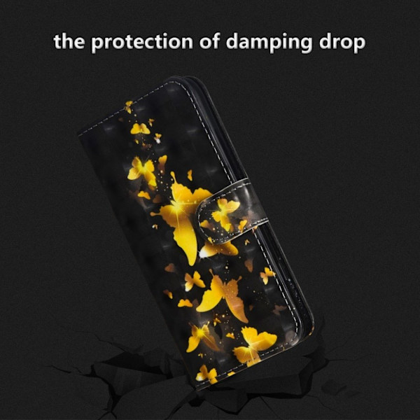 Butterfly läder Huawei P Smart fodral - Guld Guld