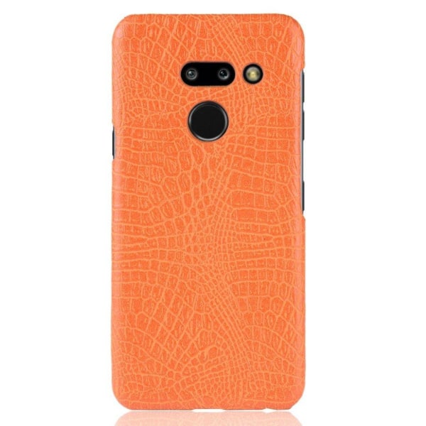 LG G8 ThinQ krokotiilinnahan tuntuinen suojakotelo  - Oranssi Orange