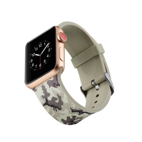 Apple Watch Series 5 40mm camouflage silikone Urrem - Hvid Camo White