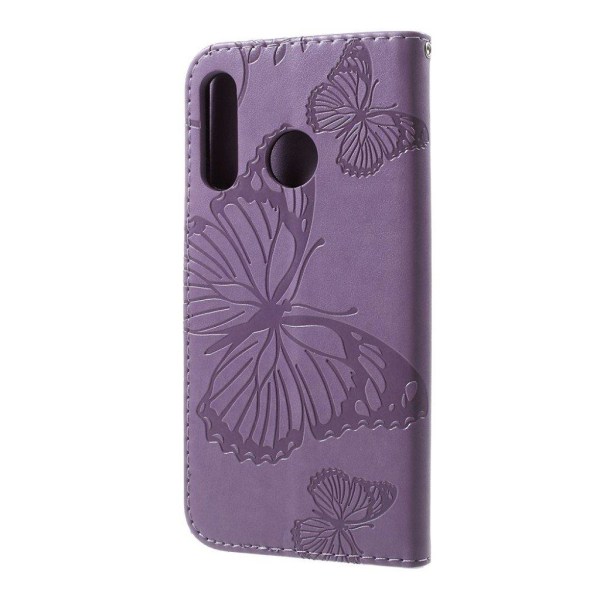 Butterfly Huawei P30 Lite nahkakotelo - Violetti Purple