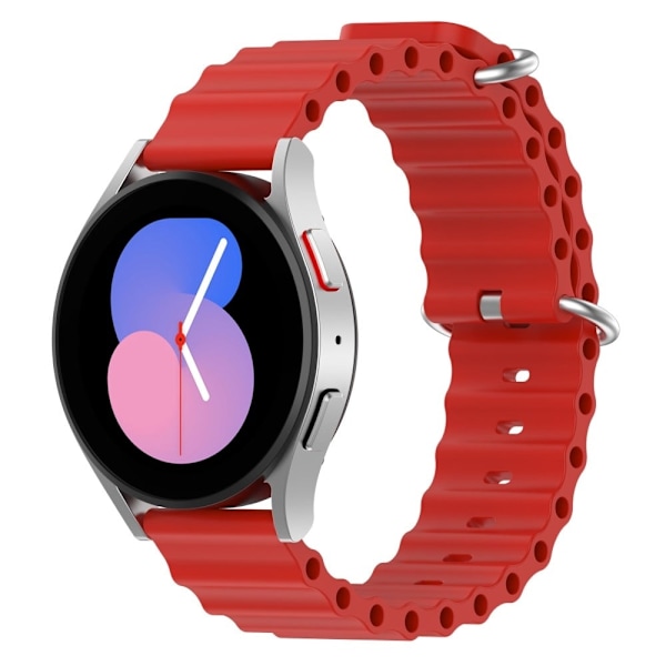 22mm Universal wave design silikone urrem - Rød Red