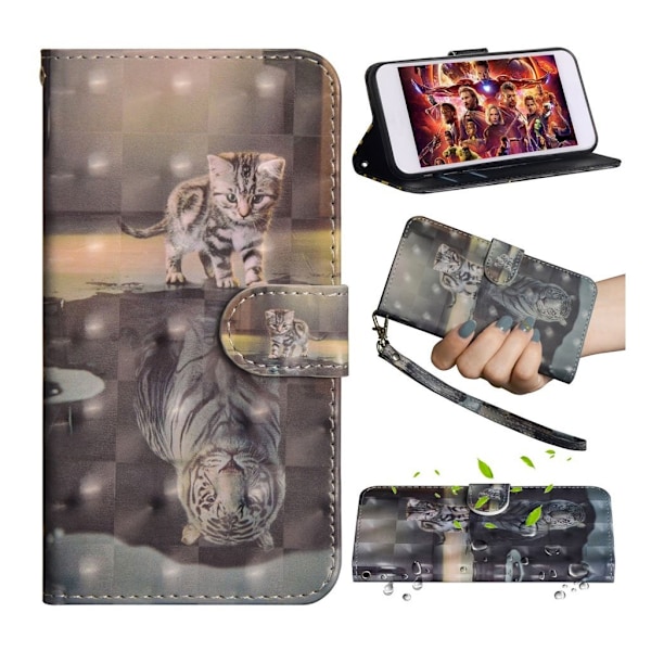 Samsung Galaxy A50 kuviollinen nahkakotelo - Kissa Ja Kissa Multicolor