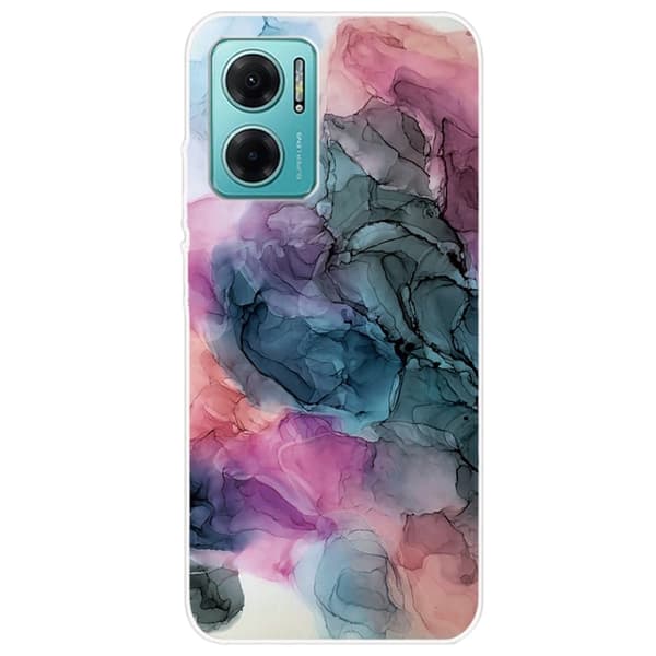 Marble design Xiaomi Redmi Note 11E cover - Osmose Af Rosa Og Grøn Multicolor