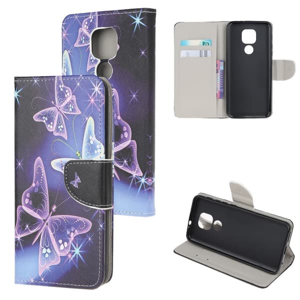 Wonderland Motorola Moto E7 Plus / G9 Play Flippetui - Sommerfugl Purple