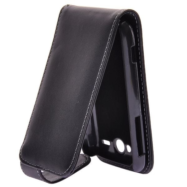 Business Læder Flip Etui til HTC Wildfire G8 (Sort) Black