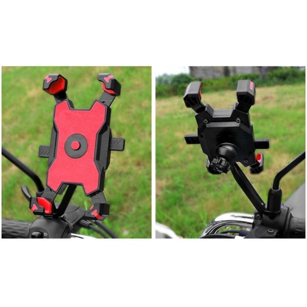 Universal bicycle handlebar phone mount holder - Red Red