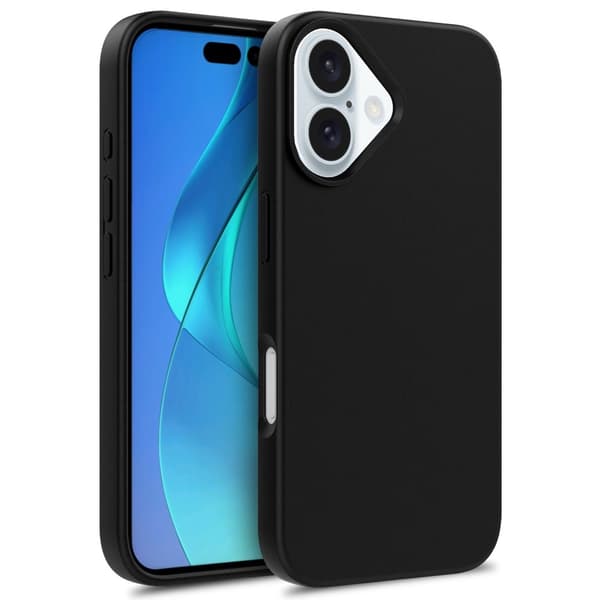 För iPhone 16 Plus Fodral Vetehalm+TPU Telefonskal Komposterbart - Svart Svart