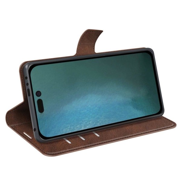 Wallet-style leather case for iPhone 14 Pro Max - Brown Brown