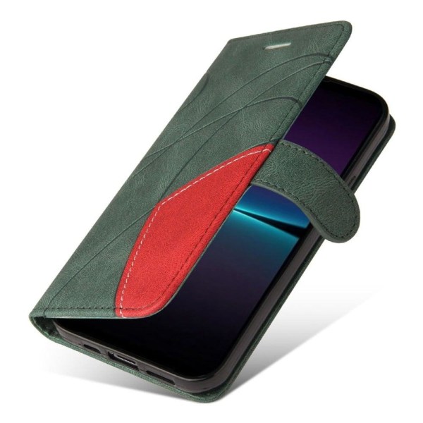 Textured Nahkakotelo With Strap For Sony Xperia 1 Iv - Vihreä Green