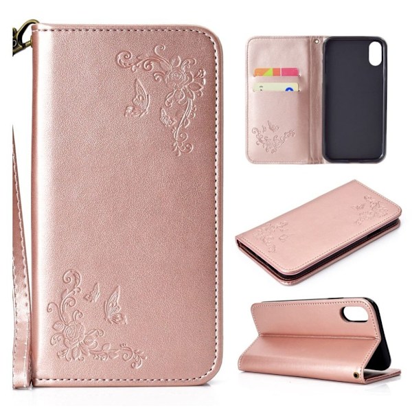 Butterfly läder iPhone Xs Max fodral - Flerfärgad multifärg