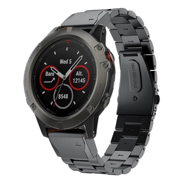 Garmin Fenix 5X rustfri lænke-urrem - sort Black