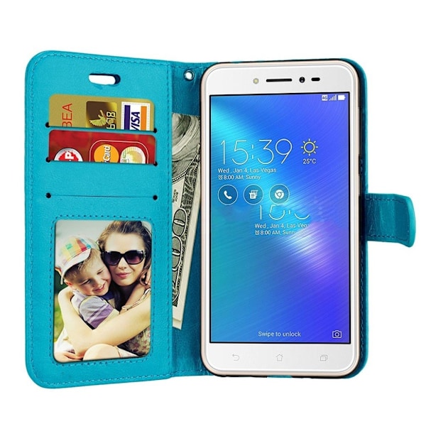 Asus Zenfone Live (ZB501KL) tyylikäs lompakkokotelo - Sininen Blue