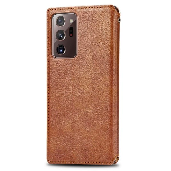 Læder Etui med A Stilfuldt Rhombus Tryk til Samsung Galaxy Note 20 Ultra 5G / Note 20 Ultra - Brun Brown