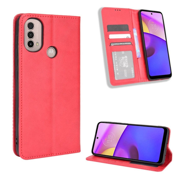 Bofink Vintage Motorola Moto E30 / E40 / E20 Læretui - Rød Red