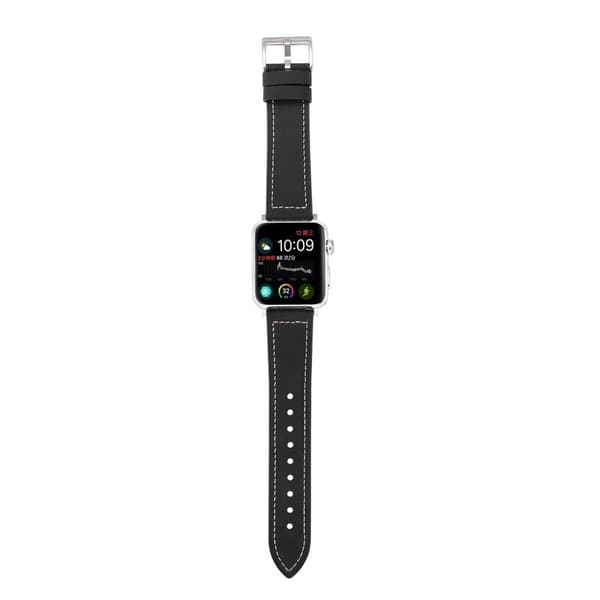 Apple Watch Series 4 40mm Læderbelagt Urrem - Sort Black