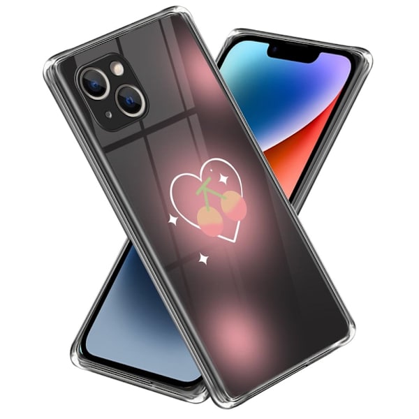Deco iPhone 14 Plus skal - Körsbärshjärta Rosa
