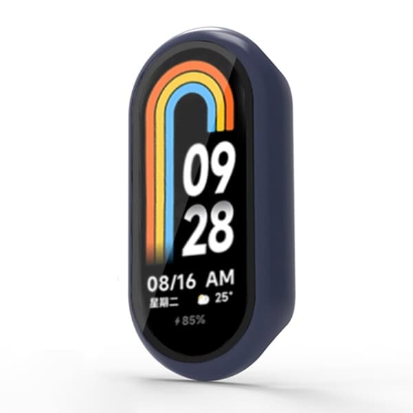 Xiaomi Smart Band 8 / Band 8 NFC Protective Case Full Cover Watch Cover with Screen Protector - Midnight Blue Blå