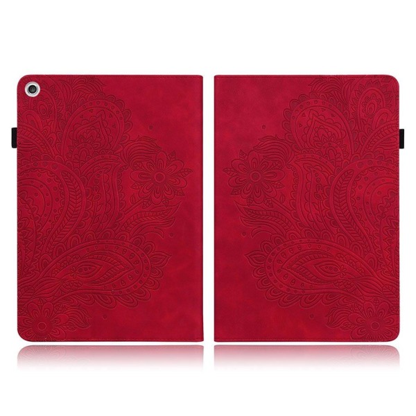Lenovo Tab M10 HD Gen 2 flower imprint leather case - Red Röd