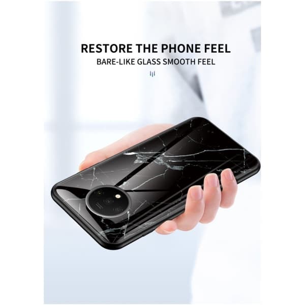 Fantasy Marble OnePlus 7T deksel - Svart Black