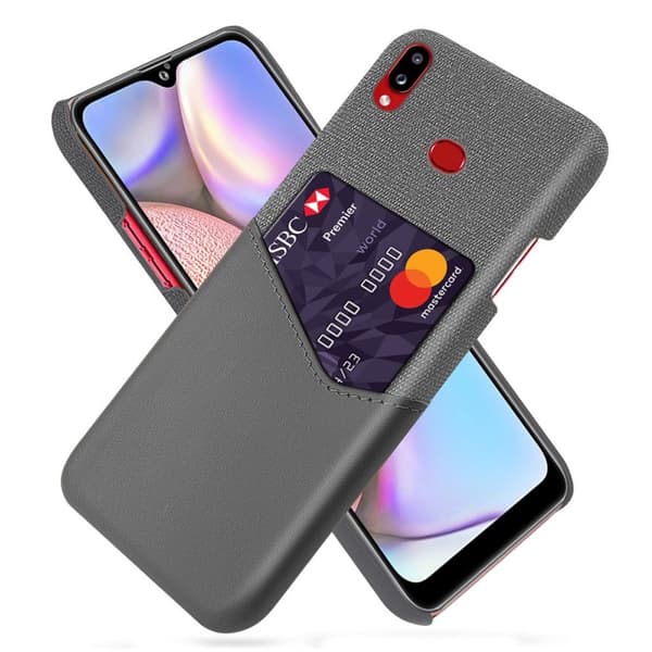 Bofink Samsung Galaxy A10s skal med korthållare - Silver/Grå Silvergrå