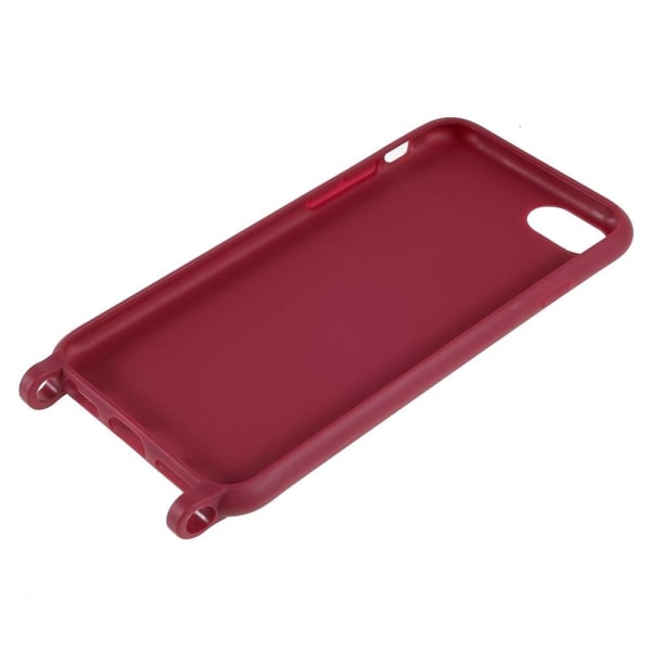 Thin TPU case with a matte finish and adjustable strap for iPhon Röd