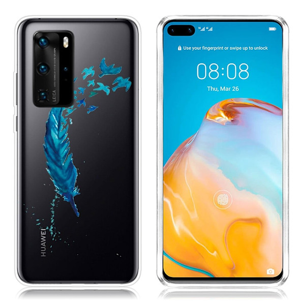 Deco Huawei P40 Cover - Fjer Blue