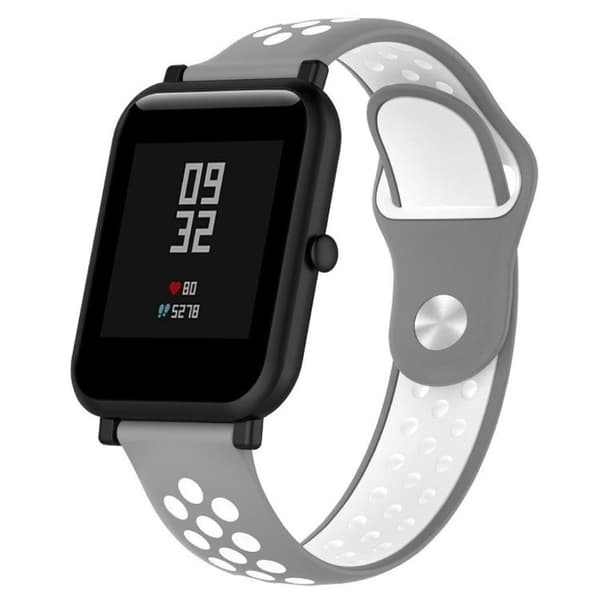 Huawei Watch / TalkBand B5 tvåfärgat klockarmband i silikon - Grå / Vit Silvergrå