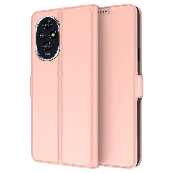 Sileä ja ohut premium-PU-nahkakotelo Honor 200 Pro - Ruusukulta Pink