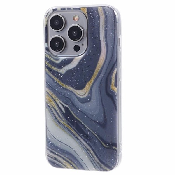 Marble design iPhone 15 Pro cover - Grå Silver grey
