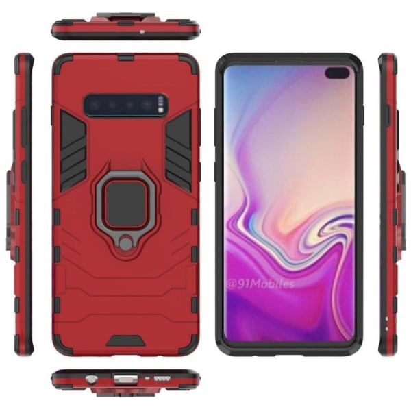 Samsung Galaxy S10 Plus takatuki hybrid suojakotelo - Punainen Red