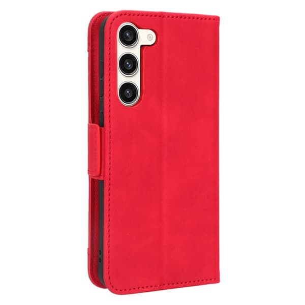 Stilfuldt Læder Etui med Pung til Samsung Galaxy S23 - Rød Red