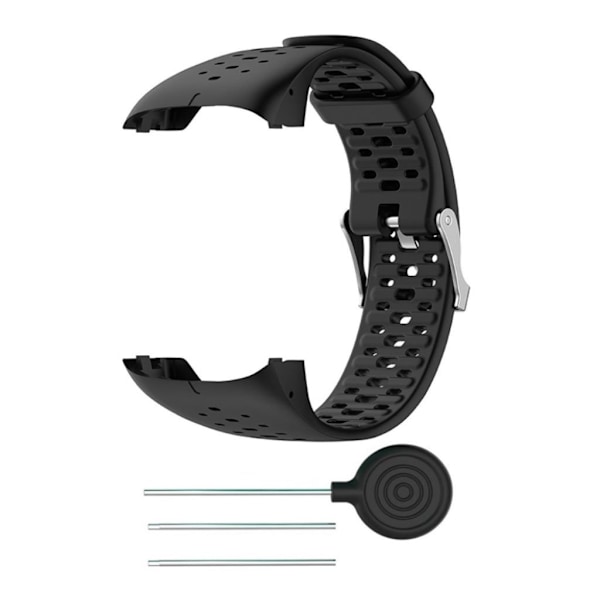 Polar M430 Pehmeä Silikooni Vaihdettava Kellon Ranneke Asennusvälineillä - Musta Black