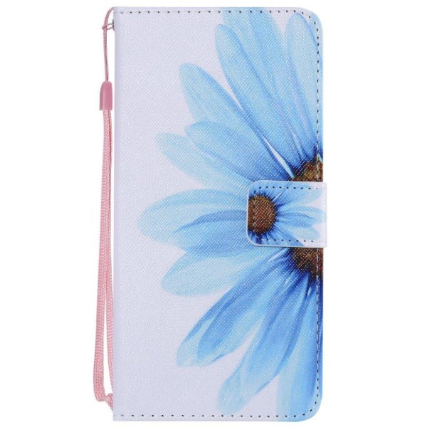 iPhone Xs Max mønstret magnetisk læder flip cover - Blå Blomst Blue