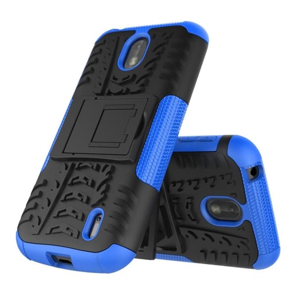 Nokia 1 anti-glat kickstand hybrid etui - Blå Purple
