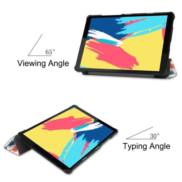 Lenovo Tab M8 viileä kuvio nahkainen läppäkotelo - Perhonen Multicolor