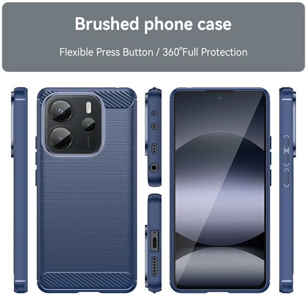 Carbon Flex Xiaomi Redmi Note 14 5G skal - Blå Blå