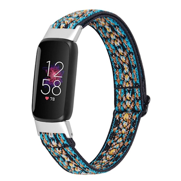 Fitbit Luxe elastisk nylon-urrem - Blå Stamme Blue