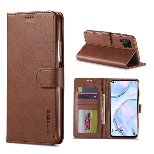 LC.IMEEKE Huawei P40 Lite / Nova 6 SE Flip Etui - Kaffe Brown