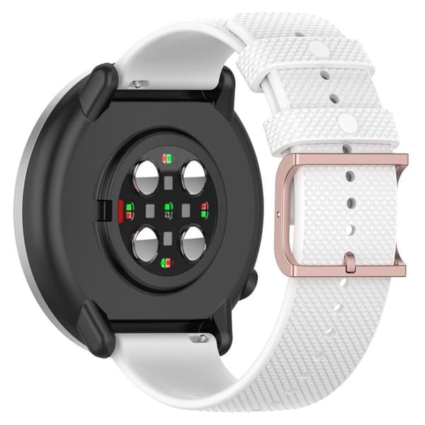 20 mm klockarmband i silikon med universell prickdesign - Vit Vit
