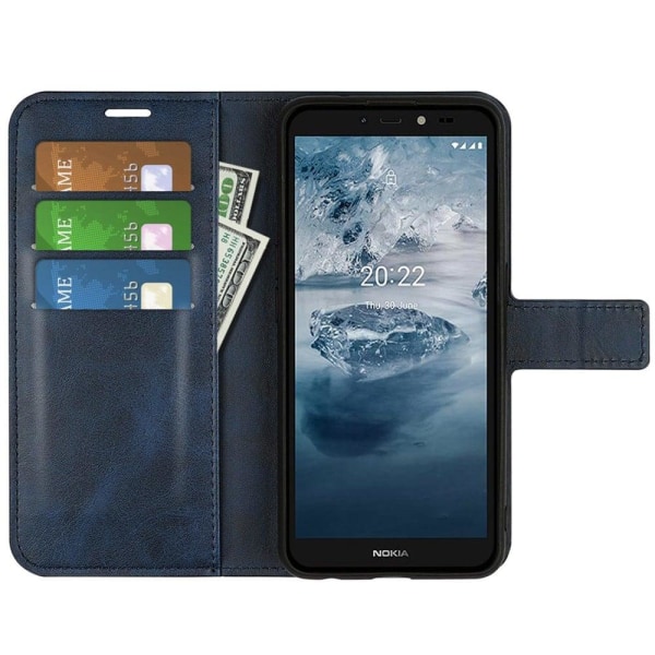 Hållbart konstläder Nokia C2 2nd Edition fodral med plånbok - Bl Blå