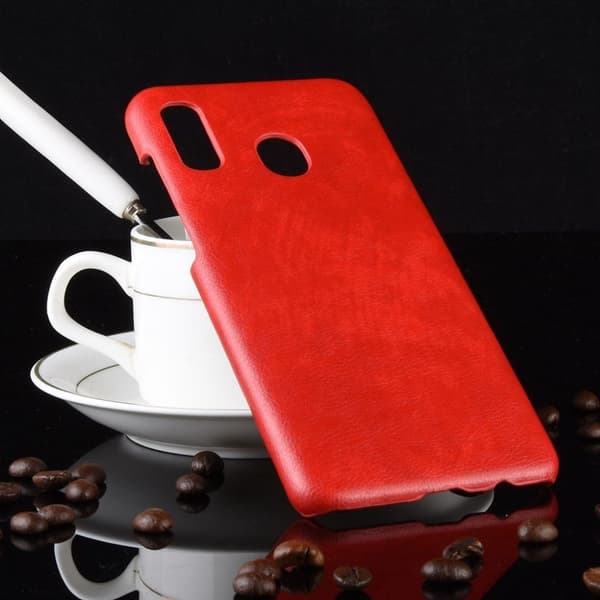 Samsung Galaxy A40 litchi päällystetty kotelo - Punainen Red