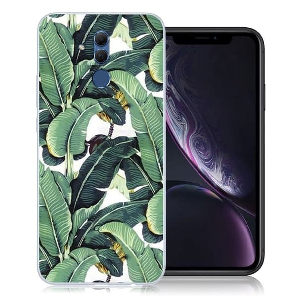 Huawei Mate 20 Lite Unikt bild mönstrat flexibelt och mjukt silikonplast mobilskal - Gröna Palmblad Grön