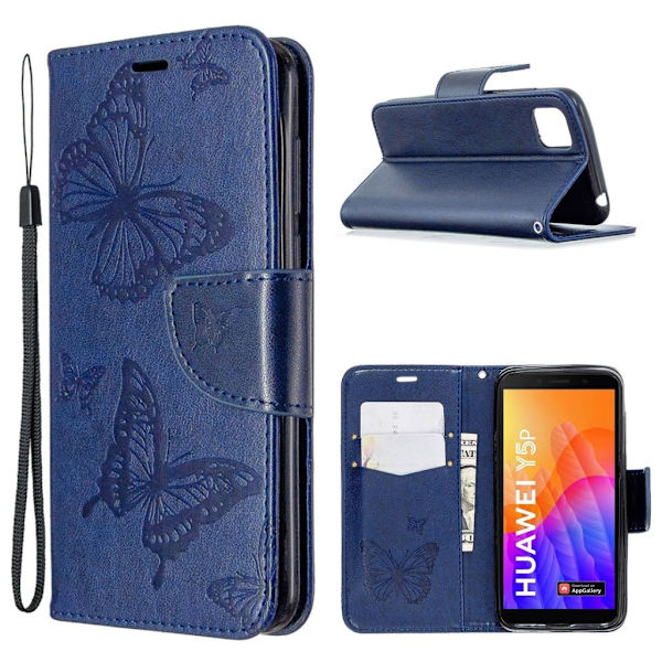 Butterfly Huawei Y5p / Honor 9s Flip Etui - Blå Blue