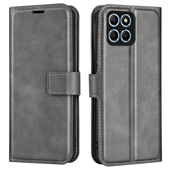 Lompakko Nahkakotelo For Honor X8 - Harmaa Silver grey