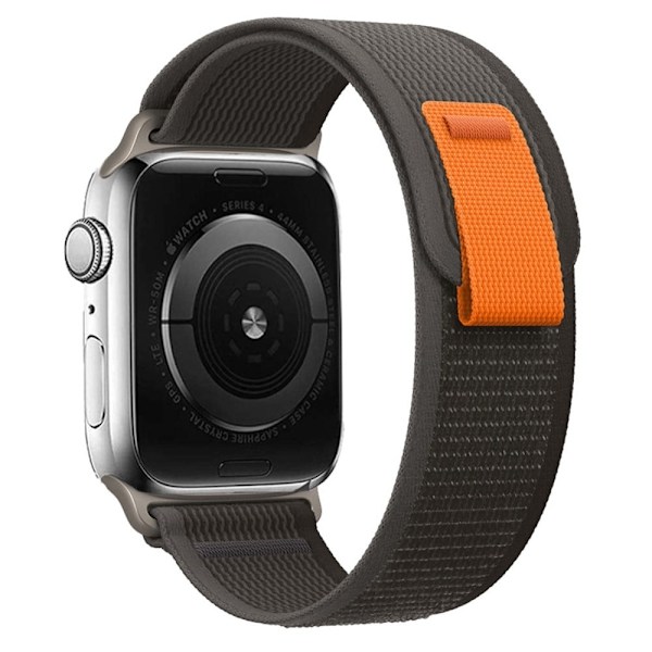 Apple Watch Series 8 (45 mm) / Watch Ultra klockarmband i nylon - Svart / Grå Svart