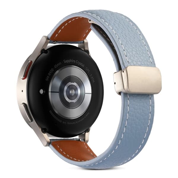20 mm universal klokkerem i ekte skinn - Blå Blue