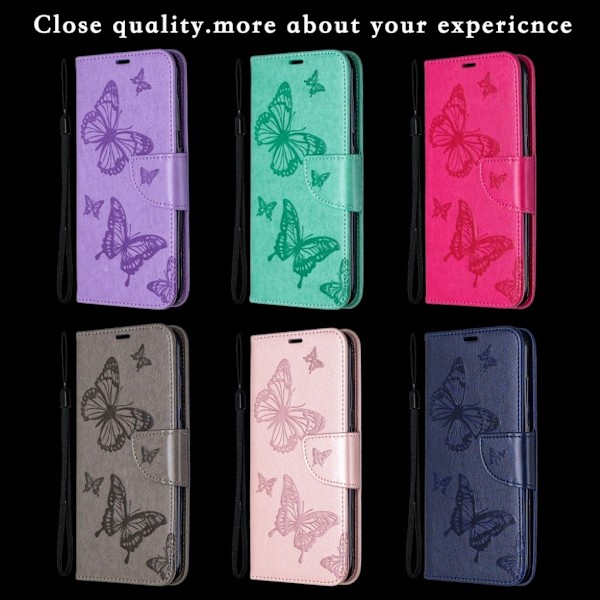 Butterfly läder Nokia 3.2 fodral - Rosa Rosa